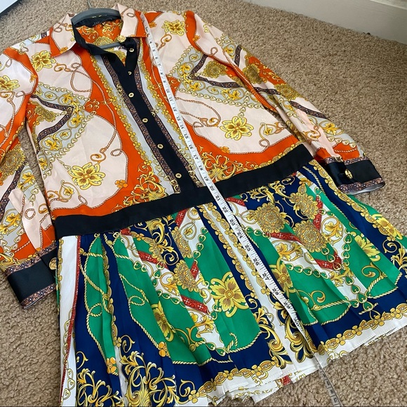 Zara Multicolor Chain Print Scarf Dress - Picture 10 of 11